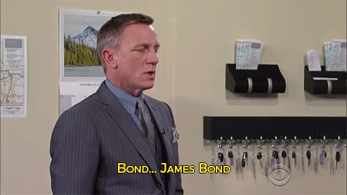 sizvideos:  Stephen Colbert imagines how would James Bond get a car in real life
