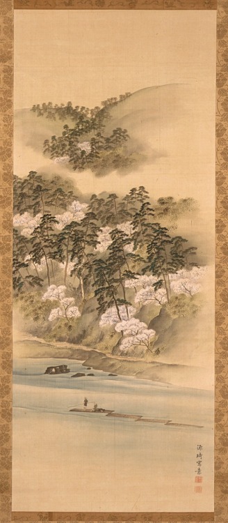 Cherry Blossoms at Arashiyama   Komai Ki  18th Century (X)