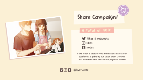 kyoruzine: SHARE CAMPAIGNYear of the Cat is hosting a share campaign! If we get a total of 400 likes