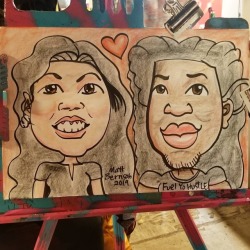 Doing Caricatures At The  Pancakes &Amp;Amp; Booze Art Show Tonight.  Got Some Paintings