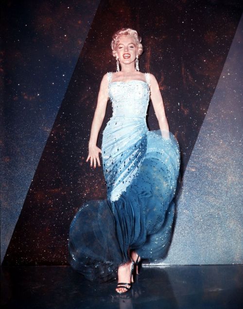 perfectlymarilynmonroe:Marilyn Monroe in her William Travilla designed gown for There’s No Bus