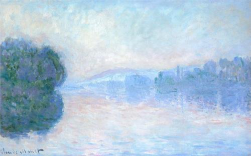 lonequixote:  The Siene near Vernon ~ Claude Monet 