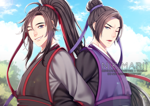 nikimarii: C1: WWX and JC from this couple meme️ Commission Info | FAQ | Twitter | Ko-fiPlease don&r