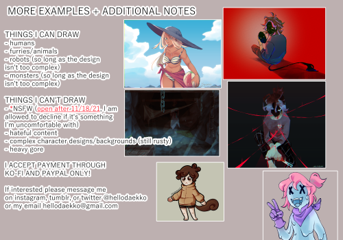 hellodaekko:Howdy my commissions are open! rbs are appreciated :-)