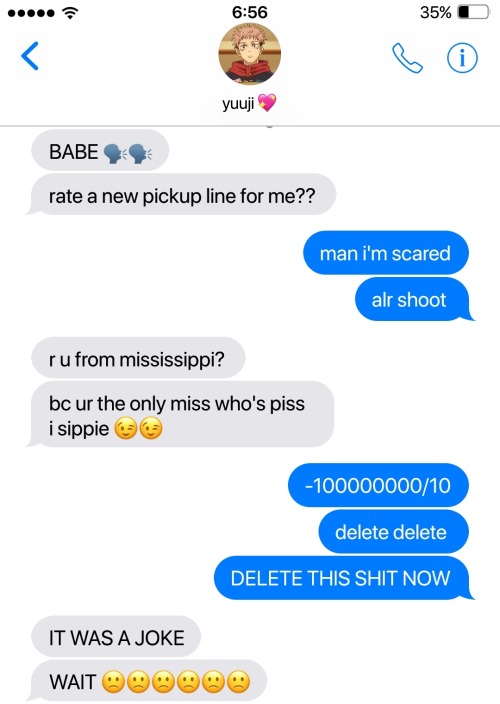 Youre Jjk Texts Are My Absolute Favorite Thing Now I Beg Of You For A Yuuji One If Youre Up For It
