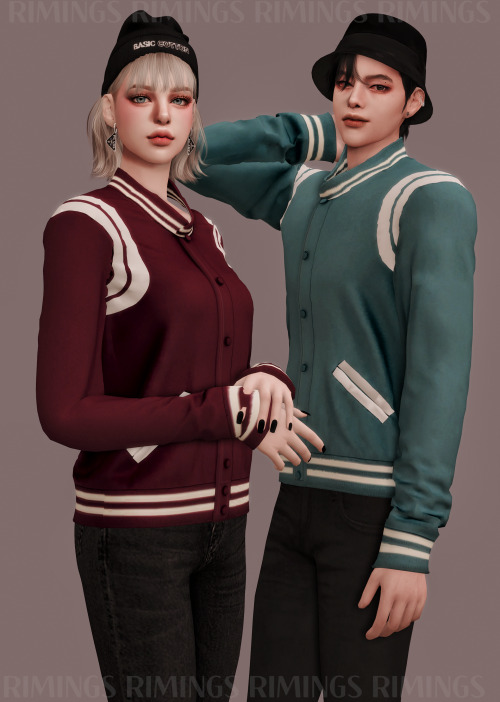 [RIMINGS] Classic Teddy Jacket _AM &amp; AF - TOP 2 ( MALE &amp; FEMALE ) - NEW MESH- ALL LODS- NORM