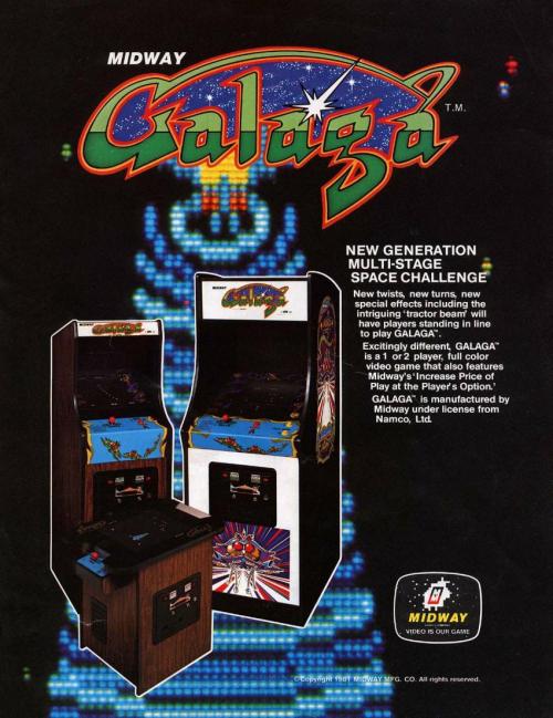 spaceinvadersfilm: thecake-indeed-isapie: Galaga [1981] |Arcade|North American flyer, 1981 In cinema