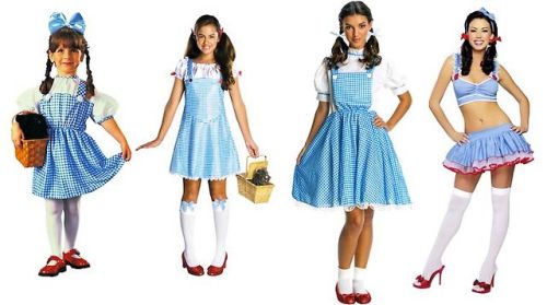 castielsteenwolf: pr1nceshawn: The evolution of Halloween costumes for girls… this is really 