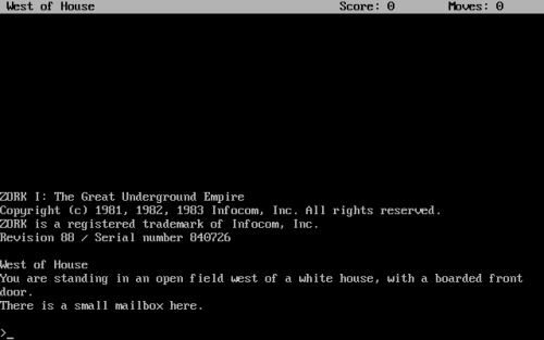 Got today. ZORK ANTHOLOGY on Steam. My first touch on a text-based game.