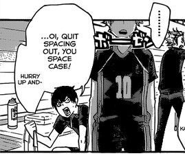 princeakaashi:  rare instance of kageyama calling hinata other than dumbass and he