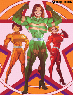 femalemusclefan:  Totally MuscleSam, Clover and Alex decided to use the bulky bars to fight Ulrich Wernerstein. But what neither Ulrich nor the girls knew was that the bars had a different effect on the female physiology. Not only did the women grow and