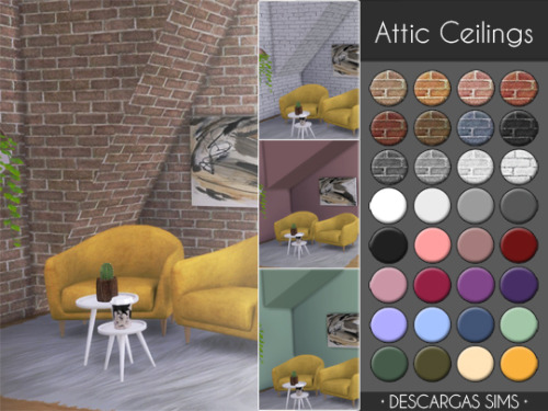 Attic CeilingsEXCLUSIVE FOR PATRONS!-4 different attic ceilings-32 swatches each oneDOWNLOAD at Patr