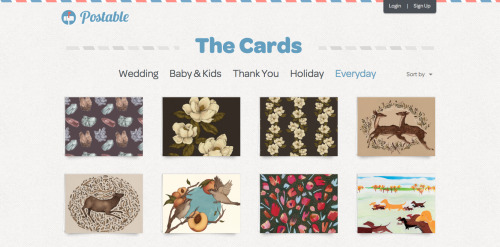 Exciting news - Some of my illustrations are now available as cards for Postable! Postable is really