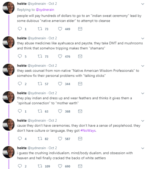 cartnsncreal:  White people stripped themselves of everything but money Then want to be mad at Indians for having spirit animals, Mexicans for la Raza, Black people for soul… 