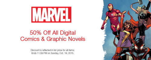 50% OFF MARVEL COMICS THIS WEEKEND! OMG!!!