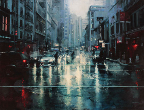 artsnskills:Fractured Light On Urban Landscapes Paintings by Lindsey KustuschUnder the brush of San 