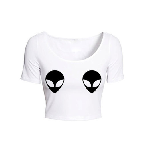 gothic alienkin for anon gothic alien head jewelry monochrome alien crop top industrial long hoodie 