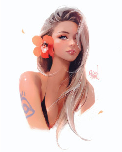 rossdraws:  Here’s a preview for tomorrow’s Summer themed episode! I’m painting a personal piece on my channel that I’m crazy excited about 🌤️🏝️