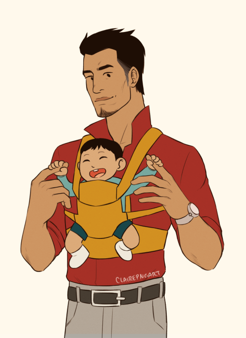 clairepngart:i just think kiryu should get a baby carrier