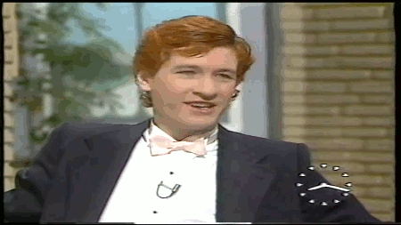 Making gifs of Captain Sensible looking like a toddler on picture day for arewenotwomenwearediva