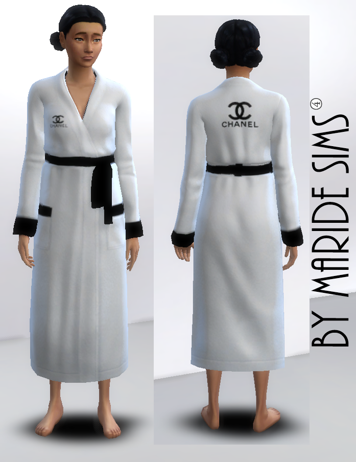 BY MARIDE SIMS 4 — CHANEL BATHROBE “3 RECOLORS” for woman Mesh