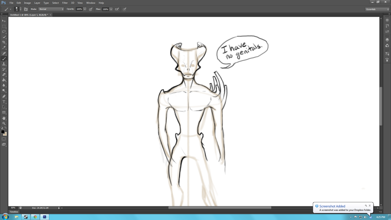 Alien dude I&rsquo;m drawing sans wang