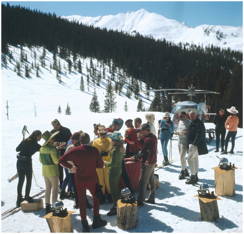Skiers picnic, Aspen Colorado, 1968.