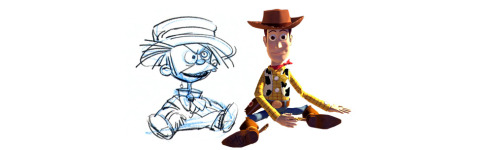 thenerdfiles:  disneyconceptsandstuff:  Concept to Final Design  What is supposed to be a fucking HORROR movie or something?!  actually, in the original draft of toy story, woody was supposed to be the villain. he was supposed to be significantly bigger