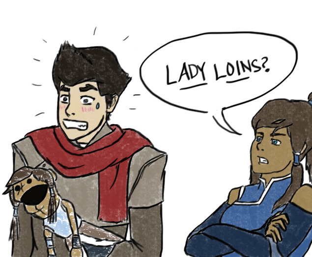 equalistmako:  Caught. (For Old Gregg. You asked for a dorky Makorra drawing, but