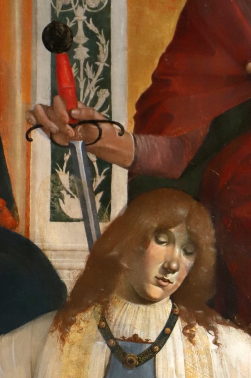  Bartolomeo della Gatta - Madonna and Child with Four Saints. Detail. 1486 