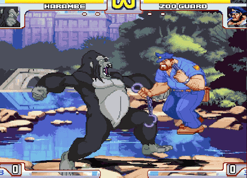 inspredwood:  alpha-beta-gamer:  freegameplanet:  Harambe Vs Capcom is the ultimate tribute (or possibly the ultimate insult) to the recently deceased Cincinnati gorilla as he kicks the ass of some of Capcom’s finest! Play The Full Game, Free (Windows)