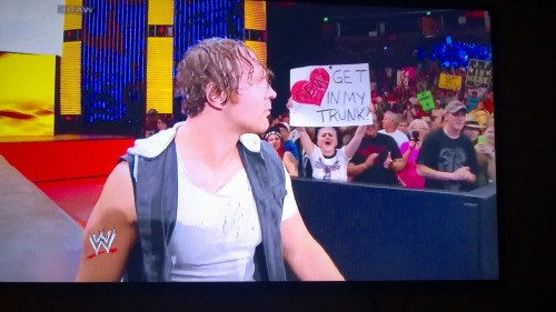 rheadeniserose: lvii: A few shots of me on raw That was you!! I was dying at home reading your sign!