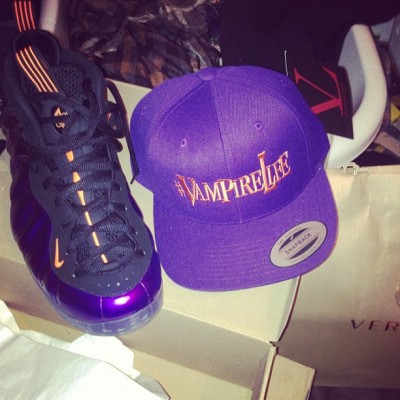 Jim Jones Shows His Nike Air Foamposite One Phoenix Suns & Matching Vampire Life Snapback