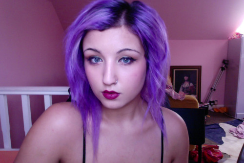 so i braved it and went purple (to disguise my roots!)