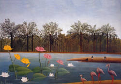 sulphuriclike:  Henri Rousseau_The flamingoes_1907 