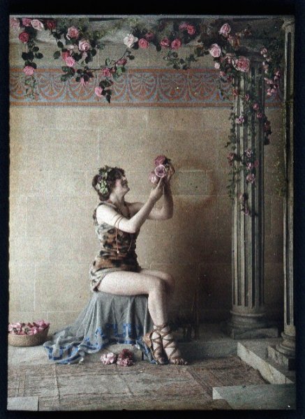 vensuberg:  Early color photos taken and published by Louis Amadee Mantee and his son-in-law Edmond Goldschmidt. So far as I know all of their work was in color so the B%W speciment must ahve had the color removed.