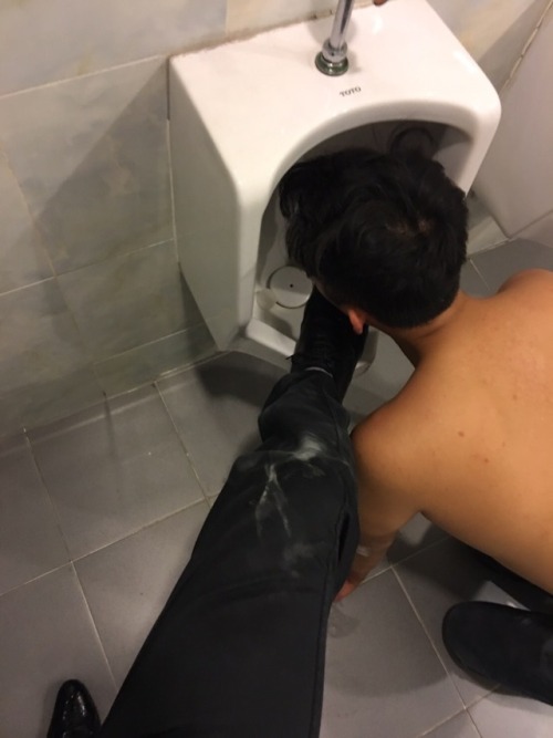 crazydoppelganger: I am a dog slut, in a public toilet somewhere in Singapore.