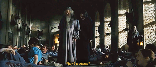 hey-sass-butt:mamalaz:Harry Potter bloopers (Dumbledore’s obviously been visiting Weasleys’ Wizard W