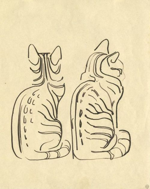 thatsbutterbaby: Walter Anderson - Two Cats, circa 1940.  