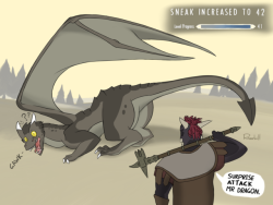 Razor-Bill:a Little Skyrim Funny Sketch, Yeah I Know There Are Only Wyvern’s In
