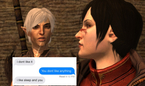 bubonickitten: Dragon Age 2 + text posts — Fenris/Hawke decided to do a fenhawke one. bc why n