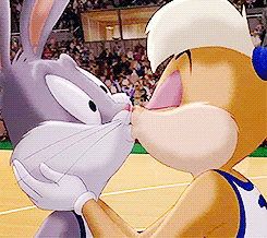 onscreenkisses:  Space Jam, dir. Joe Pytka (1996)  &ldquo;Are you okay?!&rdquo;&ldquo;Me?