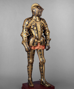 kamillamacaulay:  Armor Garniture of George Clifford (1558–1605), Third Earl of Cumberland (dated; 1586) George Clifford (1558–1605) was appointed Queen’s Champion in 1590 and was made a Knight of the Garter two years later. He is best remembered