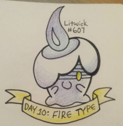 nutmegnautilus:  Day 10 is your favorite fire type… was there ever any doubt? I love candles and candle symbolism and all that stuff so Litwick was the clear choice here. 