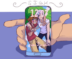 nikutsuneart:   sometimes u big gay pine over ur lock screen on a poorly drawn phone, we all been there  