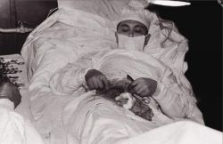 unexplained-events:  Being the only surgeon in the Soviet Antarctic Expedition, Leonid Rogozov (27) had to perform surgeory on himself when he found out that his appendix was inflamed and could burst any moment. With the assistance of a meteorologist