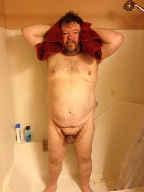 chubbycub78:  My beautiful chub daddy drying off