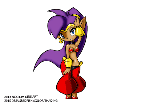 ebullientprism-windsong: Never even played a Shantae game before. This gif gets more complex each time I see it though. <3