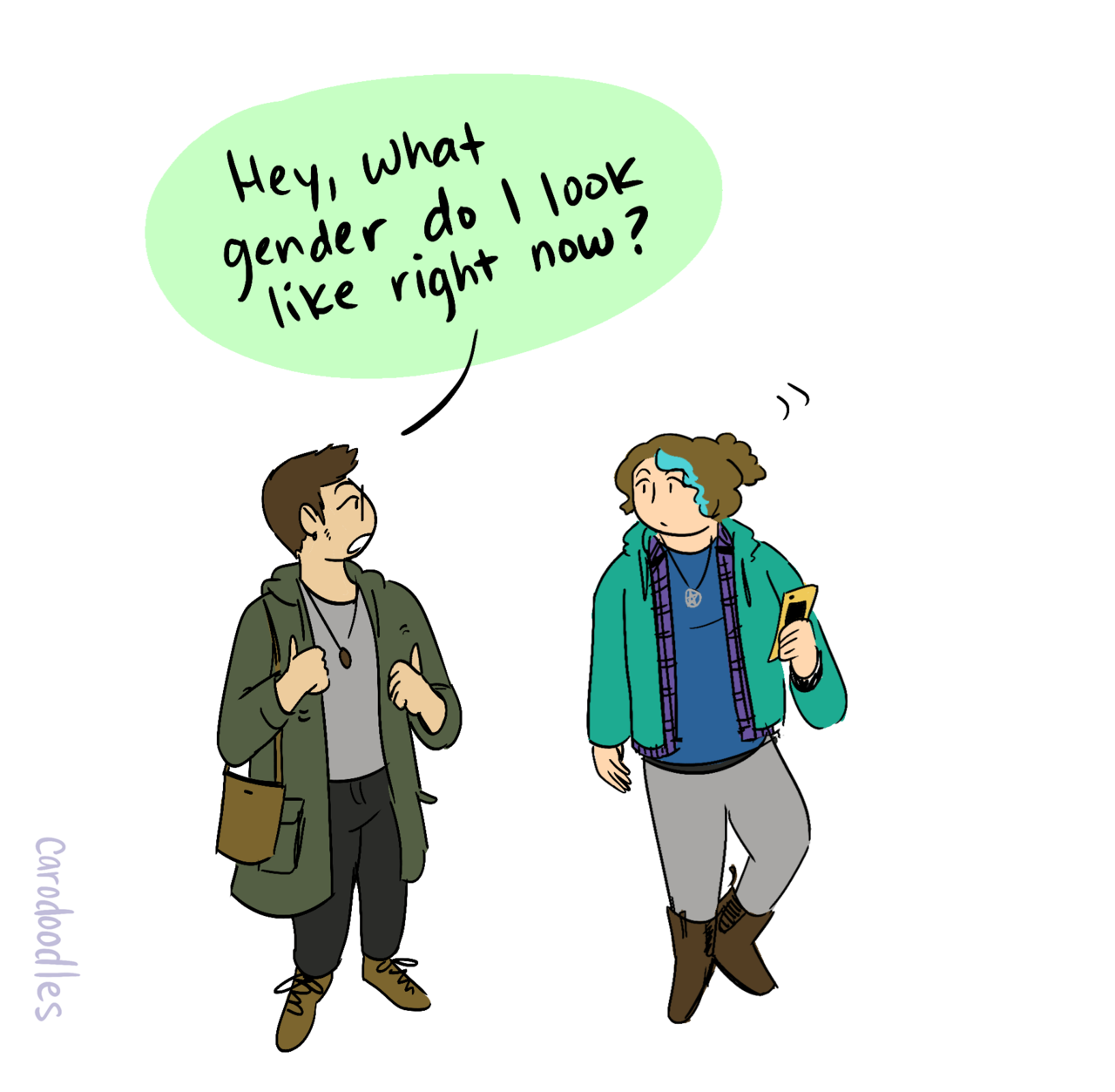 carodoodles: This comic has a special guest appearances by my nonbinary friends :3 