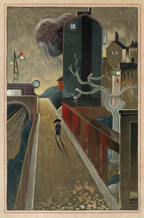 huariqueje:  Lonely walker  -  Gösta Adrian-Nilsson , 1934. Swedish, 1884‑1965  Water